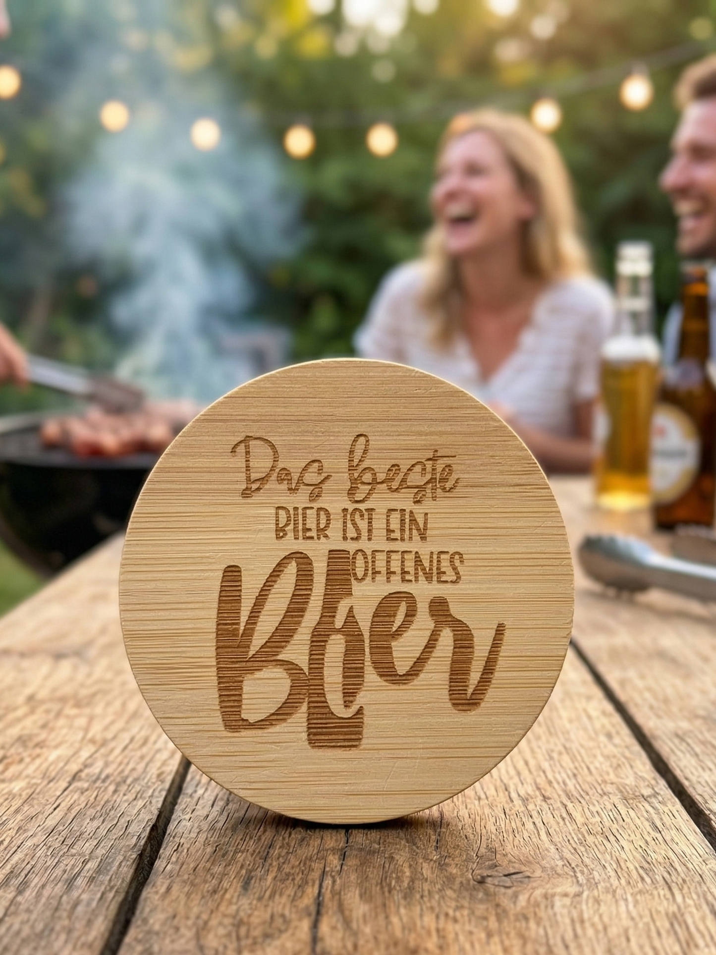 Magnetischer Holz-Flaschenöffner mit Gravur – 5 lustige Bier-Sprüche