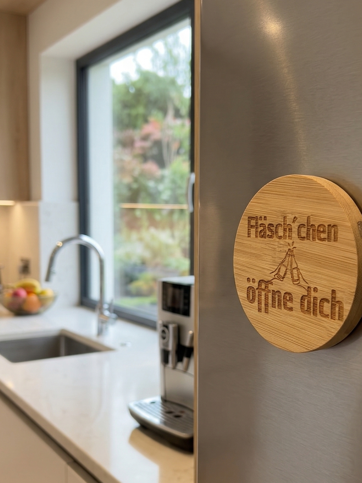 Magnetischer Holz-Flaschenöffner mit Gravur – 5 lustige Bier-Sprüche
